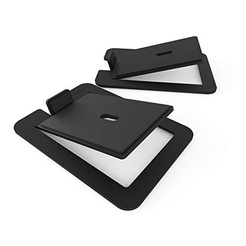 Image of Kanto S6 Tilted Desktop Speaker Stands for Large Bookshelf Speakers & Full-Size 5 inch-7 inch Studio Monitors | Supports 20 lbs | Damping Foam Padding | inch-20 Mounting | Pair | Black