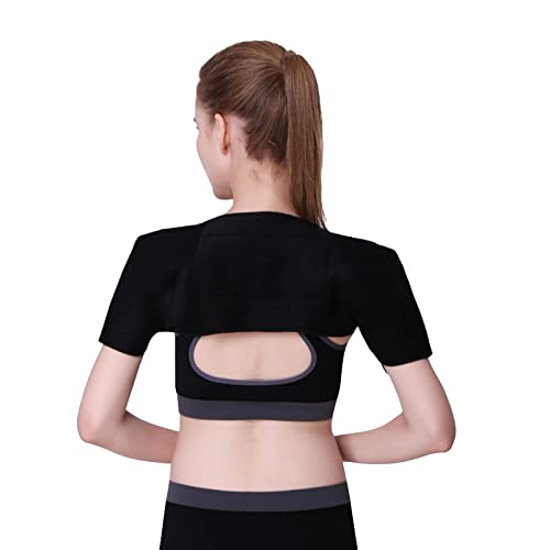 Self Heating Double Shoulder Support Brace Wrap Protector Warm Shoulder Strap Brace Hiking Lifting Shoulder Arthritis, Rotator Cuff Bursitis Chronic Tendinitis Pain Massager For Shoulder Pain Relief #TOP2
