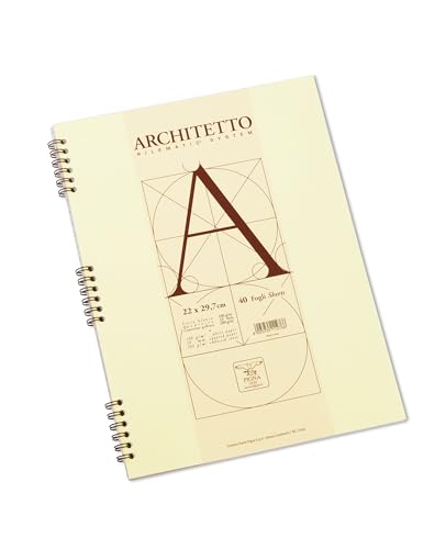 Bloc d'architecte A4 à spirale pour dessiner des plans précis avec quadrillage 10 mm