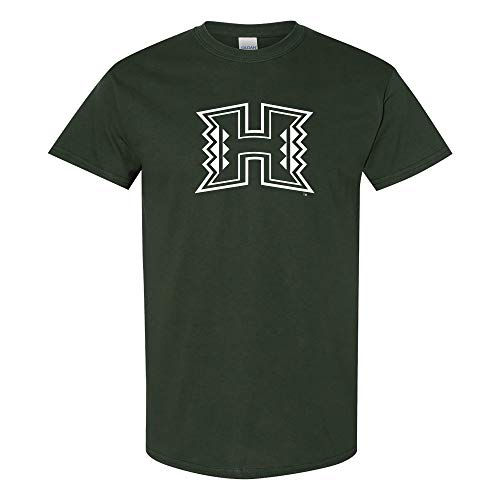 UGP Campus Apparel AS02 - Hawaii Rainbow Warriors Primary Logo T-Shirt - X-Large - Forest