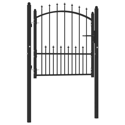 vidaXL Fence Gate with Spikes Steel 39.4x39.4 Black