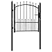 vidaXL Fence Gate with Spikes Steel 39.4x39.4 Black