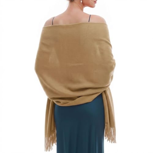 RUI VTRON Scarf for Women Fall Winter Scarves Warm Large Pashmina Shawls and Wraps Camel