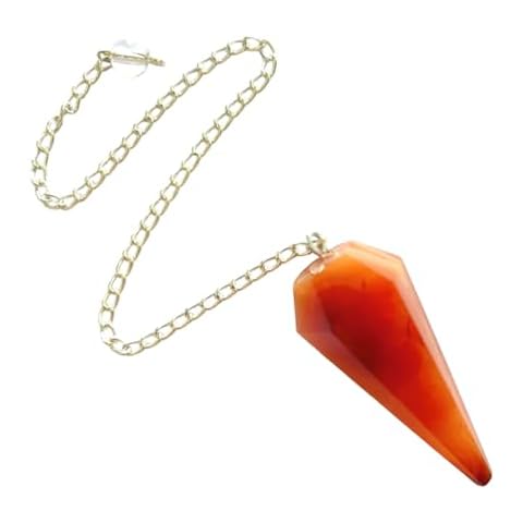 crystalmiracle Crystal Carnelian Dowser Divination Pendulum for Healing Reiki Feng Shui Gift Handcrafted Cover