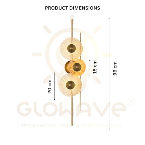 Image of Glowave Modern Golden 900mm Metal LED Long Tube Wall Light - Warm White (998 /3-900mm)
