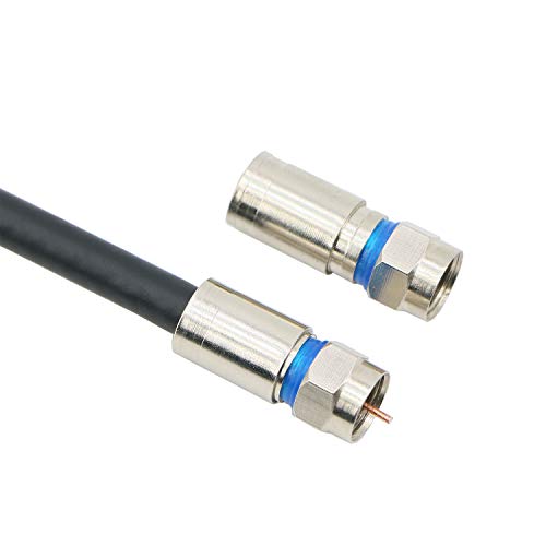 PASOW Compression RG6 F Connector Coax Coaxial Adapter Plug for Satellite & Cable TV (25 Pack)