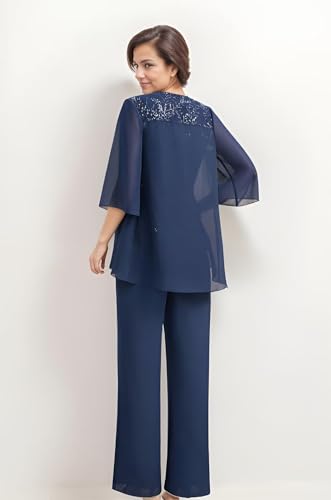 Mother of The Bride Pant Suits Chiffon Outfit Dressy Women's Jumpsuit Wedding Groom Dresses2