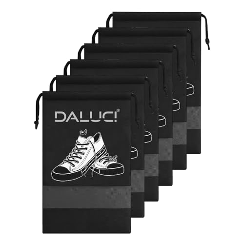 Image of DALUCI Shoe Bag for Travel Pack of 6, Shoe Cover & Shoe Organizer, Reusable Travel Shoe Bags for Men & Women, Shoe Pouch Travel Essentials for Gym & Luggage