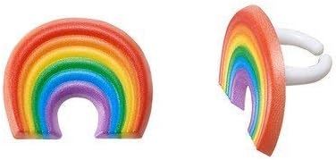 Rainbow Cupcake Rings - 24 pc