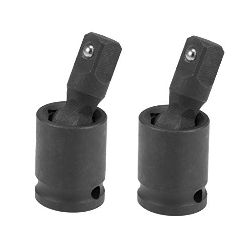 sourcing map Cardan Universel Joint Adaptateur Douille 3/8 Pouce Hexagonal Boule Ressort Pivot Cr-V Noir 2Pcs