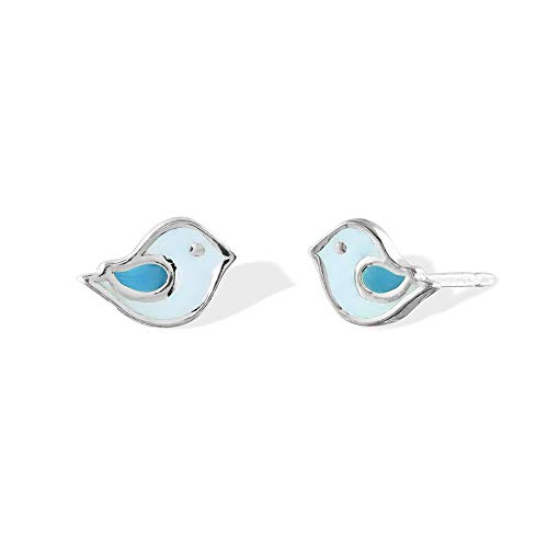 Boma EA 2314LB/DB Jewelry Sterling Silver Blue Bird Stud Earrings With Handpainted Enamel cover