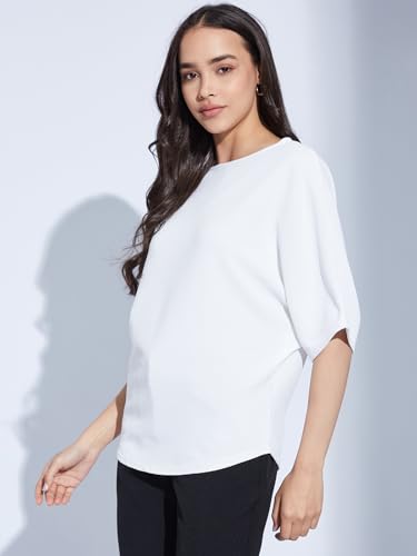 Image of Selvia Women's Textured Lycra Solid Top