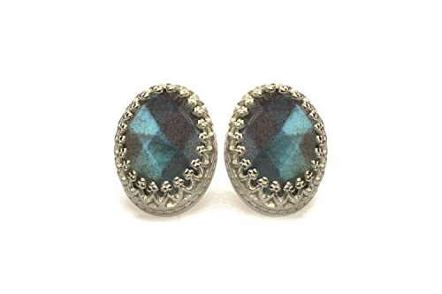 Boucles d'oreilles labradorite en argent contre les allergies et bijoux ternes