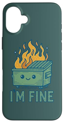 I'm Fine Dumpster Fire A[g[N 킢ݔ t@C[A[g X}zP[X iPhone 16 Plus p