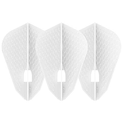 LSTYLE Dart Flights: L9d PRO Fantail - Dimple Texture - for Soft Tip and Steel Tip Darts - White