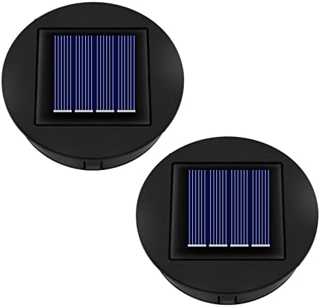 Solar Light Replacement Top 8cm for Outside Lanterns, 1.2V 600mAh, IP44 Replacement Solar Panels with Warm Light, LED Solar Replacement Top Unit for Outside Garden Lantern Solar Lamp, 2PCS