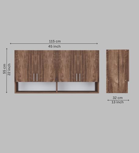 Image of SPECIALITY PANELS 4 Door Modular Wall Mounted Kitchen Cabinet with Organizer Shelf Space Saving Storage Unit Durable Engineered Wood Cupboard for Kitchen Living Room Utility Organizer Furniture