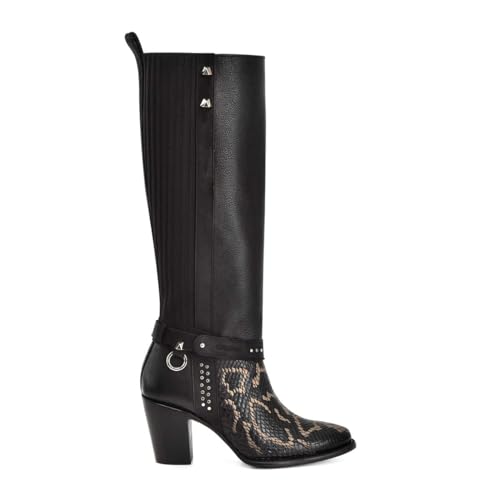 Cuadra Women's Tall Boot in Python Leather Black 4V01PH