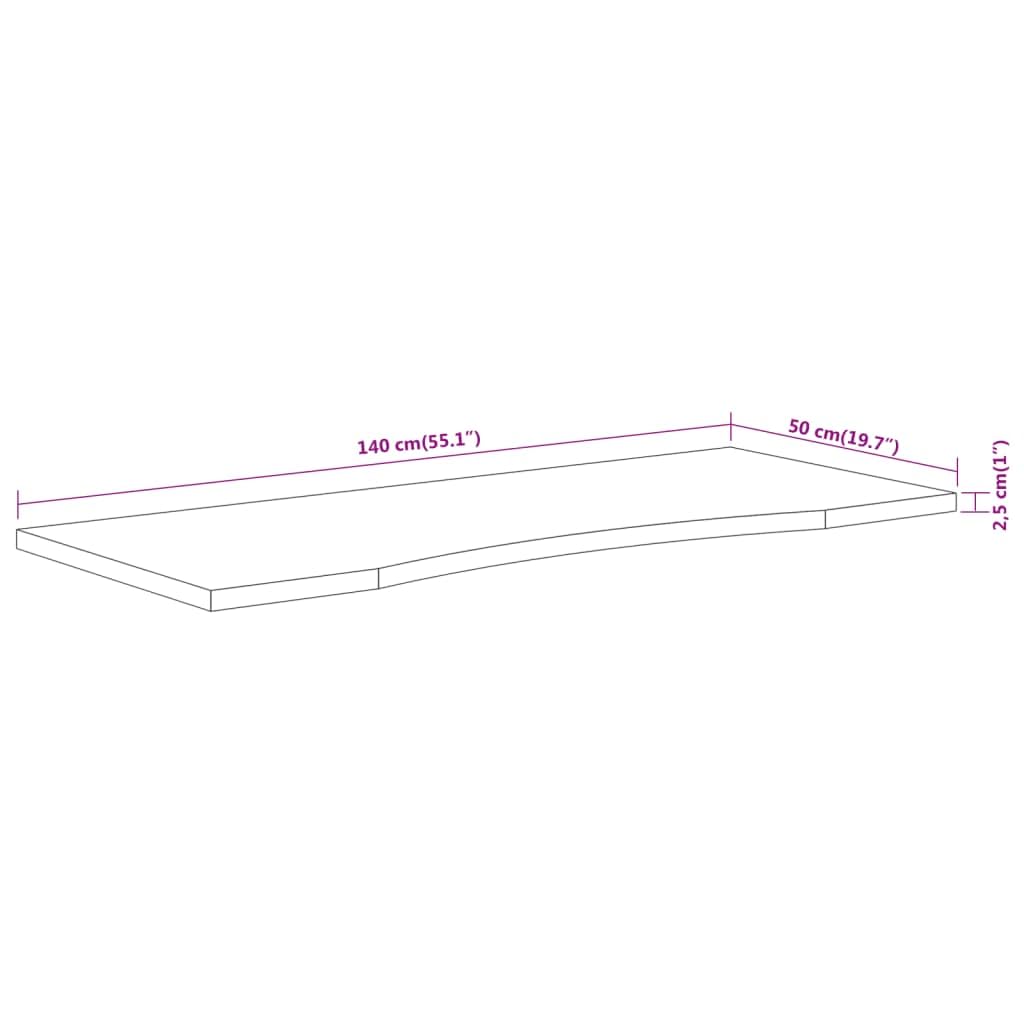 vidaXL Tablero de Escritorio Rectangular, Superficie de Mesa, Tablero de Trabajo Comedor, Superficie para Oficina, Madera de Acacia 140x50x2,5 cm