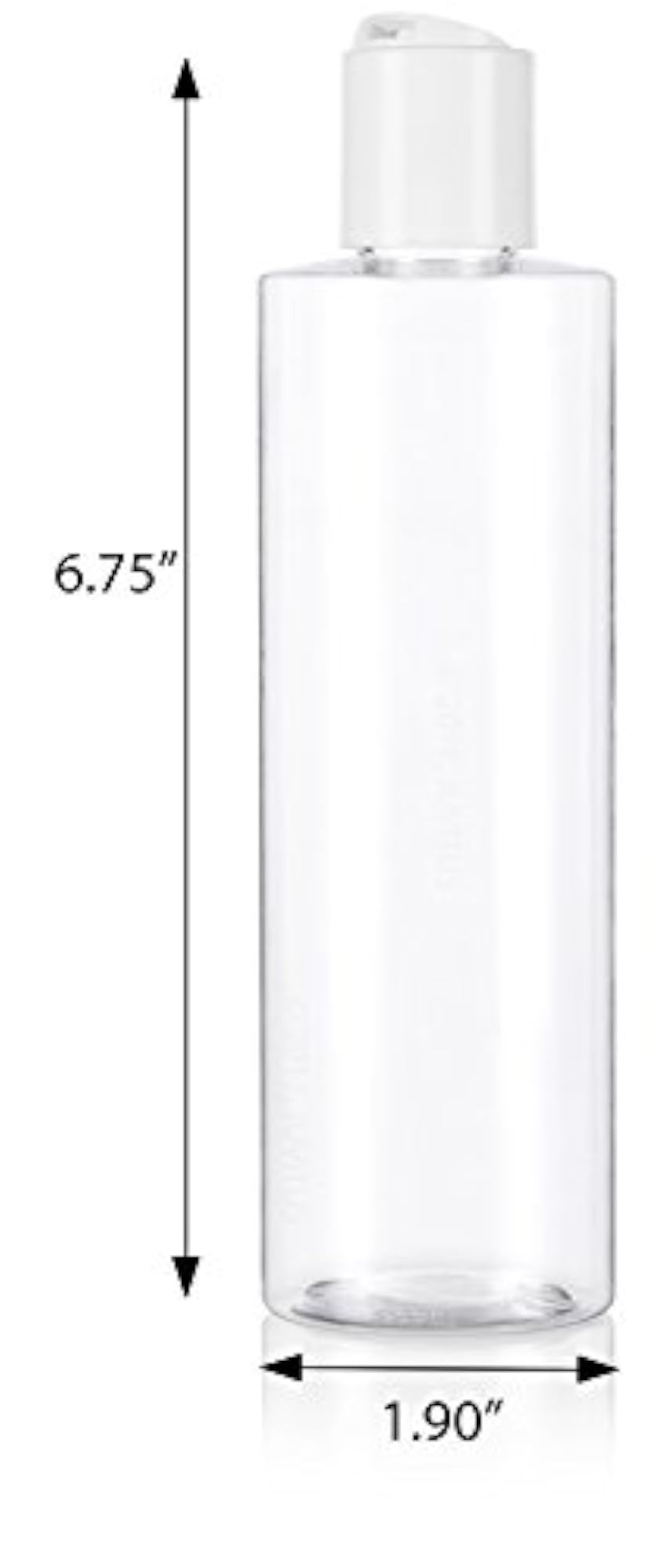 Clear 8 oz / 250 ml Professional Cylinder PET Bottles (6 Pack)