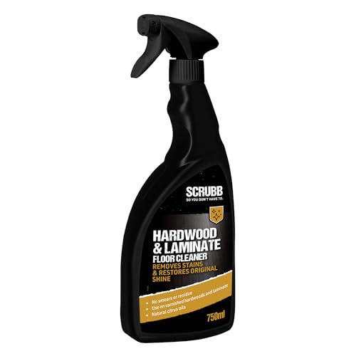 SCRUBB Hardwood & Laminate Floor Cleaner, Ready to Use Spray, Citrus Cleaner, 750ml