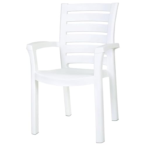 Compamia ISP016-WHI Marina Resin Patio Dining Arm Chair In White  thumb #7