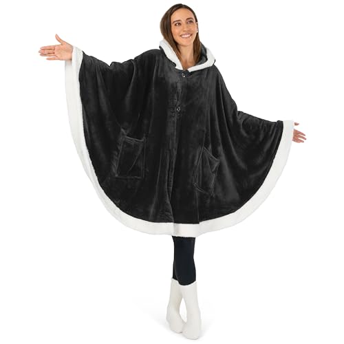 PAVILIA Angel Wrap Kapuzendecke,Poncho-Decke mit flauschigem Plüsch-Sherpa-Futter,tragbare Decke Überwurf Geschenk mit Kapuze Taschen… – Ansicht 6