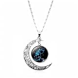 ✨ [Taille]: Diamètre de la base du pendentif 1,10 pouce x 1,42 pouce, diamètre du patch en verre 0,98 pouce, longueur de la chaîne 45 pouces + 1,97 pouce, il peut être ajusté.