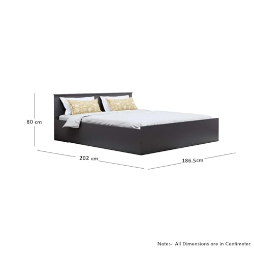 Image of Bniture Modern King Size Bed with Storage Box | Engineered Wood Bed Designer Headboard | Wooden Bed King Size Cot Double Bed with Storage for Bedroom 3 Year Warranty (Slate Grey)