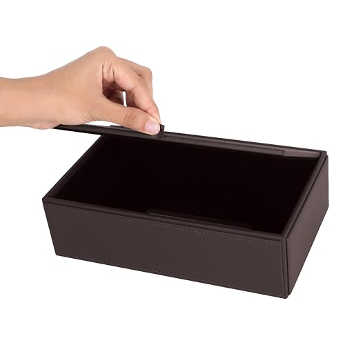 Image of V-CUBE DESIGNS Premium Vegan Leather Tissue Box Holder | Paper Napkin Holder | Sturdy Tissue Case /Cover /Dispenser /Organizer for Home /Bathroom /Office /Table /Desk /Car | Brown