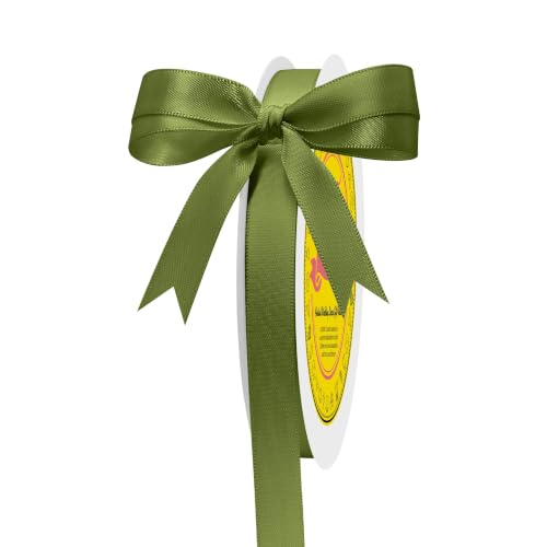 Image of Double Face Moss Satin Ribbon 1 /2 inch X 50 Yards Polyester Moss Ribbon for Gift Wrapping Very Suitable for Weddings Party Invitation Decorations and More