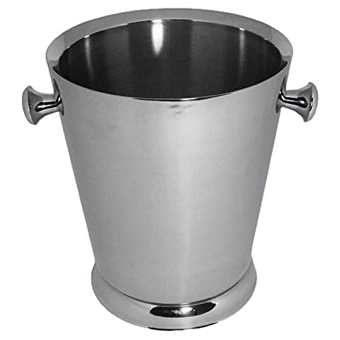 Sol Living Champagne Bucket - Double Wall Insulated Stainless Steel - Wine & Champagne Holder - Portable Chiller Bin for Bars, Parties, Commercial Use - Plain, 3.6 Qt Cover