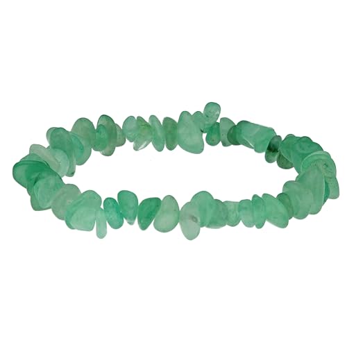 Lebensquelle Plus grüner Aventurin Splitterarmband | Handgefertigtes Elastisches Stretch Splitter Armband | Echter natürlicher Edelstein (Aventurin)