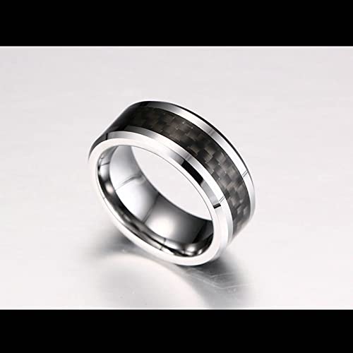 Anillo de plata de tungsteno pulido de alta joyería para boda 5