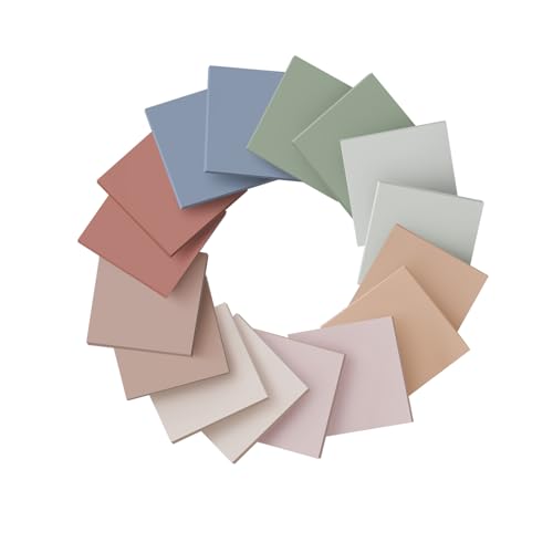 Image of Wowivy Pack of 16 Sticky Notes, 76 x 76 mm, Vintage Colours, Sticky Pads, Recyclable, Self-Stick Note Pads, Sticky Notes, Easy to Post for Home, Office, 55 Sheets /Pad, 880 Sheets Total