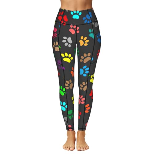 Pantalon de yoga imprimé patte de chien pour le running et le quotidien