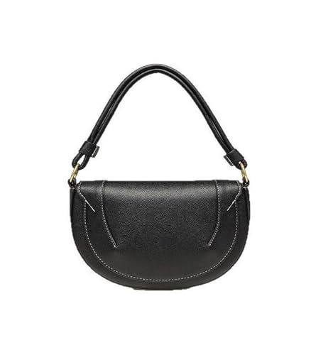 Sac de selle pour femmes : petit sac à main bandoulière chic avec rabat magnétique, coutures déco