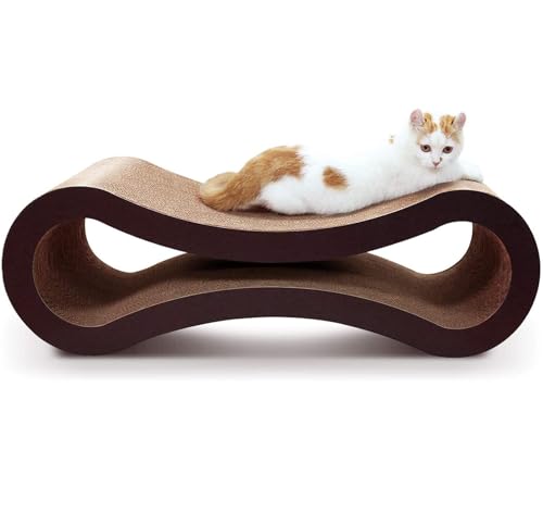 Cat Scratcher Cardboard, Scratching Pad House Bed Furniture Protector, Infinity Shape, Curved