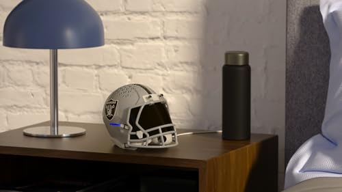 Image of NFL Echo Dot Bundle: Includes Echo Dot | Glacier White and Limited-Edition NFL Helmet Stand | Las Vegas Raiders