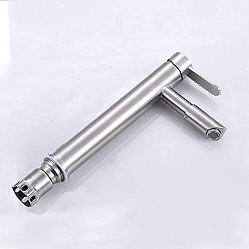 Grifo lavabo de baño con boca giratoria y boquilla recta de acero inoxidable 304 5