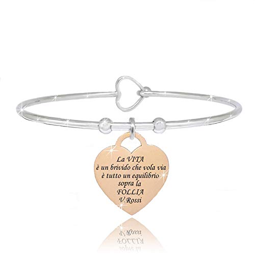 Diametro bracciale 6,2 cm - Dimensione cuore 22 x 25 mm - Il tutto rigorosamente in ACCIAIO INOSSIDABILE.
