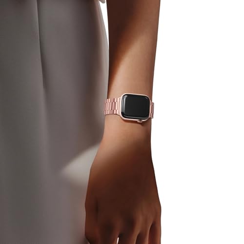 Image of EPULY Metal Band Compatible with Apple Watch Bands for Men Women 42mm 41mm 40mm 38mm, Business Stainless Steel Strap for iWatch Bands Series 11 10 9 8 7 6 5 4 3 2 1, SE3 2 1, Ultra3 2 1