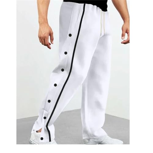 Men Spring Autumn Long Pants Single Breasted Patchwork Loose Large Casual Pants3