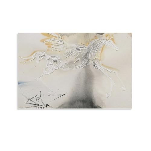 サルバドール・ダリのポスター有名な絵画《ペガサス》 ウォールアート キャンバス 印刷 画像 ポスター 壁の絵 壁掛け 壁飾り 誕生日ギフト ホーム装飾16x24inch(40x60cm)