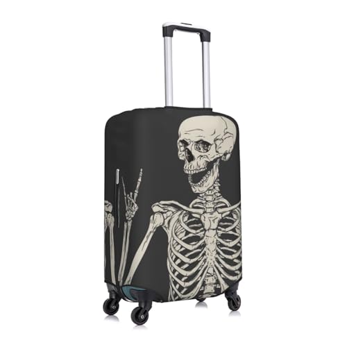 Skull Rock Roll Skeleton Bone Print Luggage Suitcase Covers Elastic Washable Luggage Protector Luggage Covers For Suitcase3