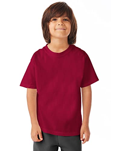 T-shirt ado Hanes ComfortWash rouge en coton manches courtes pour junior vêtement GDH175 taille L