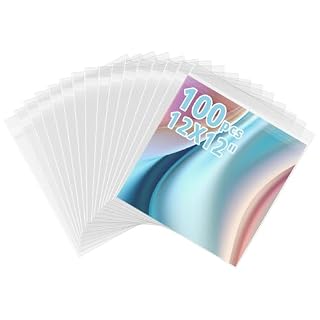 Golden State Art, 100 Pack Vinyl Record Outer Sleeves, 12.75 x 12.75 Inch Clear Resealable Record Protector Sleeves for Single and Double LP Storage - Les Beatles, Paul McCartney, John Lennon, RIngo Starr, George Harrison