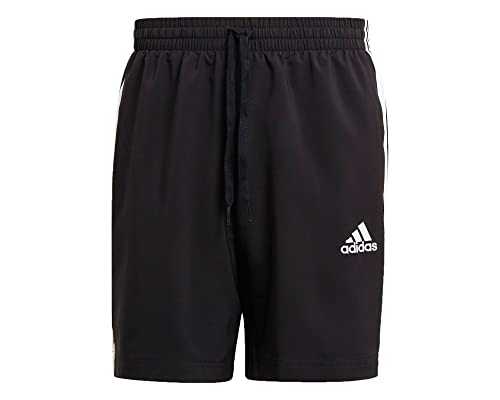 adidas Mens AEROREADY Essentials Chelsea 3-Streifen Shorts, Black/White, S