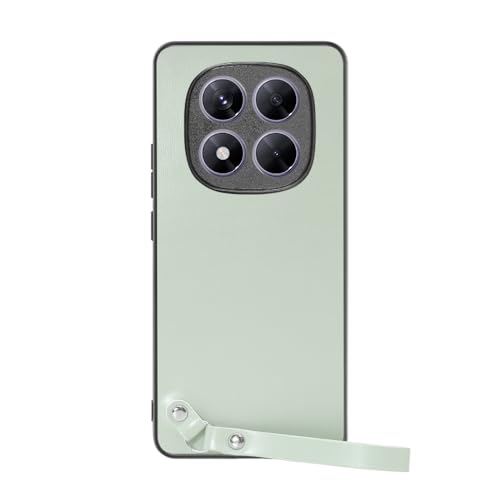 LOOF MACARON-SHELL �{�v ���U�[ �X�g���b�v�t�� �X�}�z�P�[�X for Xiaomi Redmi Note 14 Pro 5G �p �P�[�X �J�o�[ �X�g���b�v �X�g���b�v�z�[�� �}�J���� ���킢�� �V���v�� �ϏՌ� ���^ �y�� leath