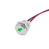 Taiss LED Indicator Pilot Dash Light with Symbols (Single Arrow) Green, 1/2
